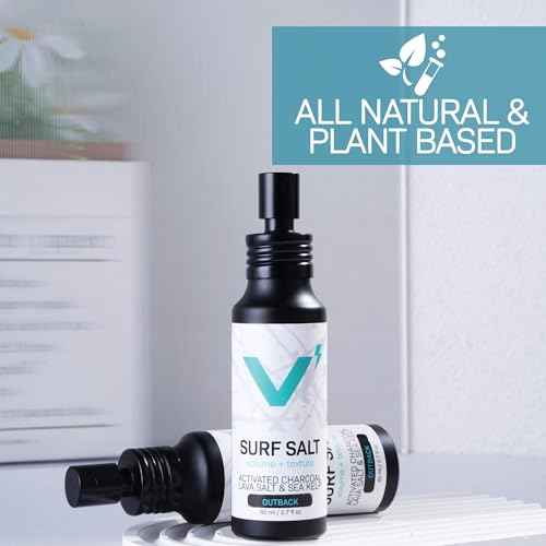 VOLT Surf Sea Salt Spray for Hair & Beard ? Natural Volumizing & Texturizing Spray with Activated Charcoal, Kaolin & Sea Kelp ? Aerosol-Free, Travel-Size - Fragrance Free, 2.7 Fl Oz (80ml)