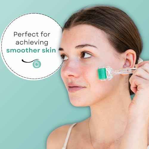 Derma Roller for HAIR and SKIN - for Face and Scalp Derma Stamp, 192 Titanium Individual Microneedles | FREE Storage Case | for Men and Women (0.30mm)