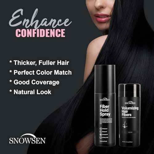 Hair Building Fibers for Thinning Hair, Black, 27.5g, Professional 5-in-1 Hair & Beard Styling Set with Applicator Pump, Hair Fibers Barber Enhancement Spray for Men & Women