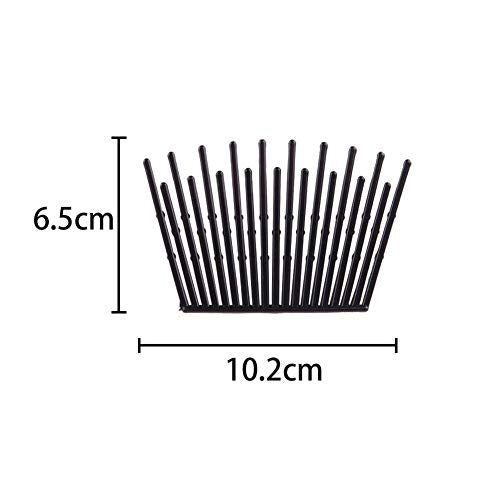 6 Pairs Interlocking Combs - Double Side Comb Hair Jaw Clamps Clips Ponytail Holder Styling Accessories for Women Ladies Girls (Black)