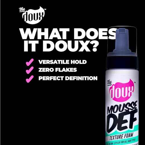 The Doux Multi-Use Mousse for Curly Hair ? The Doux Mousse Def Texture Foam for Styling, Curl Definition, Volume & Shine ? Curl Cream Alternative for Textured Hair & Natural Hair Styles