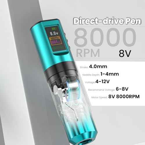 Tattoo Gun Kit, Wormhole Tattoo Kit Wireless Tattoo Machine Kit with Digital Led Display 1,800 mAh Tattoo Power Supply Smart Tattoo Pen Tattoo Cartridge Needles WTK277