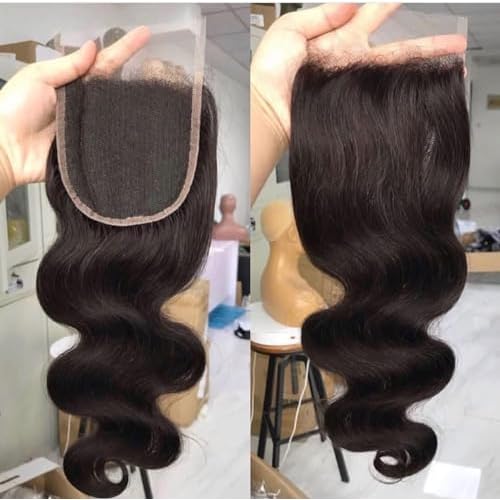 SKINLIKE Real HD Swiss Lace Closure Human Hair 5x5 Lace Closure with Clean Hairline Much More Density Full Cuticle Aligned Brazilian Human Hair Body Wave Style (18inch, HD BW 5x5 lace clsoure)