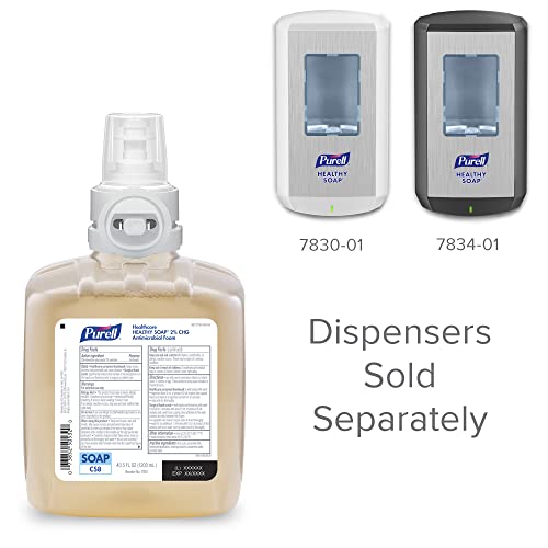 PURELL Foam Handwash 2% CHG Antimicrobial Foam, Fragrance Free, 1200 mL Foam Hand Soap Refill for PURELL CS8 Automatic Soap Dispenser (Pack of 2) ? 7881-02 - Manufactured by GOJO, Inc.