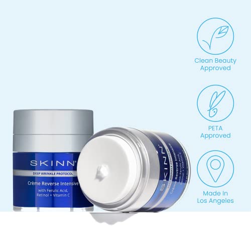SKINN Cr?me Reverse with Ferulic Acid, Retinol and Vitamin C-Cr?me Reverse Intensive-Anti-Aging Cream with Hyaluronic Acid to Plump Skin Vitamin C Help to Improving Tone, Firmness of Skin