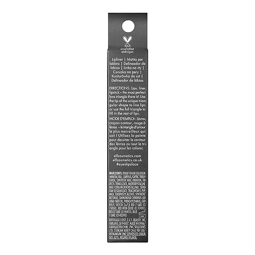 e.l.f. Love Triangle Lip Filler Liner, 2-in-1 Lipliner Pencil For Sculpting & Filling, Long-Lasting Intense Color, Vegan & Cruelty-Free, Soft Pink