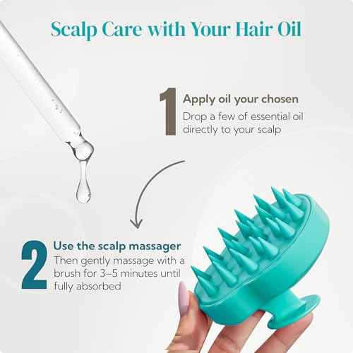 HEETA Hair Scalp Massager Shampoo Brush 2 Pack, Soft Silicone Bristles to Remove Dandruff, Waterproof Hair Scrubber for Both Wet Dry Use, Suitable for Men & Women (Green & Black)