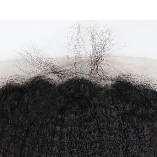 Dreambeauty 13¡¿6" Transparent Full Lace Frontal Closure Kinky Straight Ear to Ear Free Part Unprocessed Brazilian Virgin Human Hair Extensions With Baby Hair Bleached Knots Natural Color (12 Inch)
