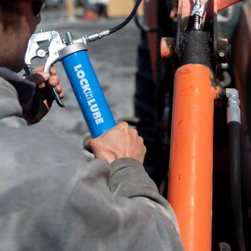 LockNLube Heavy-Duty Pistol Grip Grease Gun. Includes our patented LockNLube¢ç Grease Coupler (Locks On, Stays On, Won't Leak!) plus a high-quality 20" hose and in-line hose swivel