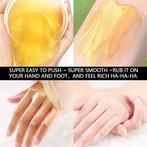 Vitamin C & Turmeric Hand and Foot Peel Mask, Hydrating Peel Off Hand Wax Mask Nourishing Exfoliating Repair Dry Rough Cracked Skin Hands Care, Exfoliating Hand Peeling Mask for Men & Women