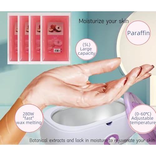 5L Paraffin Wax Bath for Hands & Feet - Fast Melting Machine with Intelligent Temp Control, Professional At-Home Spa for Moisturizing Skin & Joint Relief