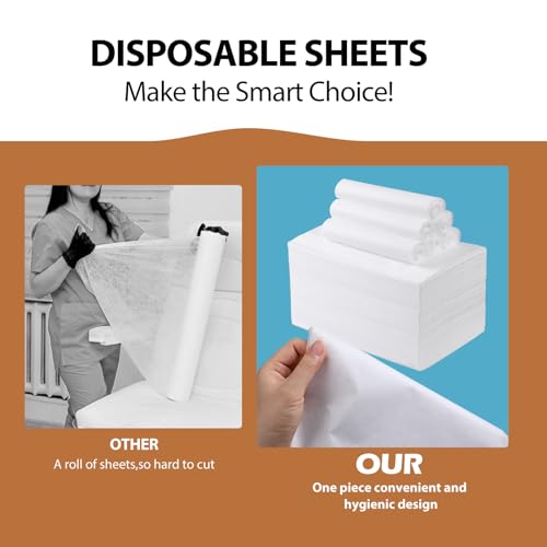 300 Pcs Disposable Massage Table Sheets 31" x 71 Disposable Bed Sheets Non Woven Fabric SPA Bed Cover Breathable for Massage Beauty Tattoos