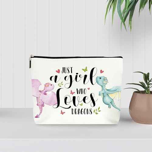 Dragon Watercolor Makeup Bag Cosmetic Bag, Dragon Gifts For Girls, Birthday Christmas Mothers Day Gifts For Women Teen Girls Friends Sister Wife Daughter Coworker. (005)
