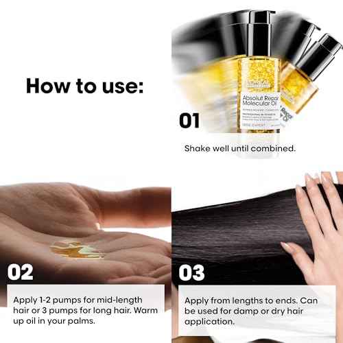 L'Or?al Professionnel Paris Absolut Repair Molecular High Shine Hair Oil ? Lightweight Fast-Absorbing Bi-phase Oil, Repairs 2 Years Hair Damage, 100 Hours Hair Shine, Anti-Frizz