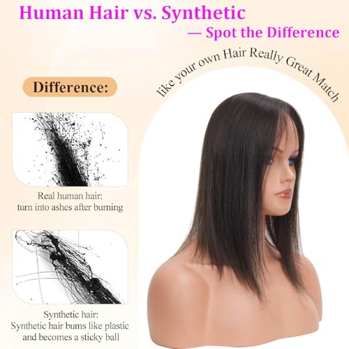 Hair Toppers for Women Real Human Hair, 4x4.8 Inch Upgrade Basement 360¡Æ Cover 3D Clip in Hairpieces for Women with Thinning hair, 14 Inch 2# Dark Brown