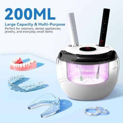 Dental Ultrasonic Retainer Cleaner Machine - Dental Cleaning Pod for Denture, Mouth Guard, Aligner, Night Guard