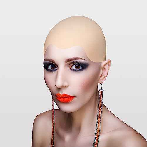 1/2/3/4 Pcs Bald Cap for Halloween Costumes Makeup Latex Bald Wig Caps for Adults Women Halloween Party Cosplay
