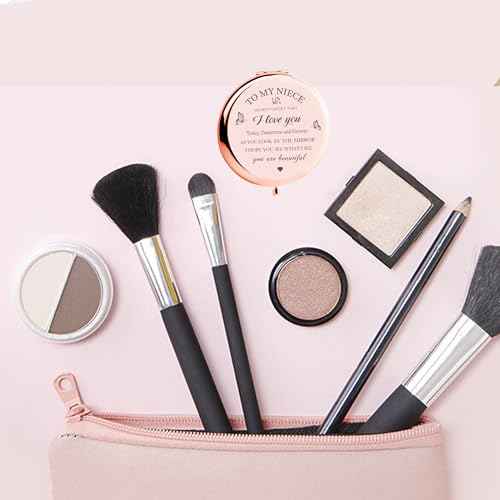 Niece Compact Mirror - Makeup Mirror Gifts for Niece from Aunt, Birthday & Christmas