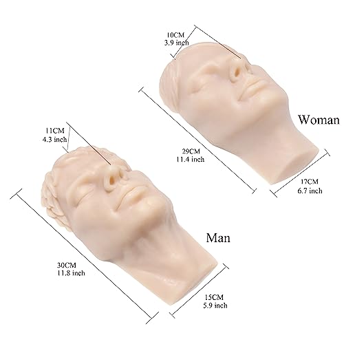 JUYO VONSAN Injection Training Mannequin Face Silicone Head Facial Injection Face Nose Model £¨Not TPE£© for Piercing Tattoo Practice Medical Student (Woman Head)