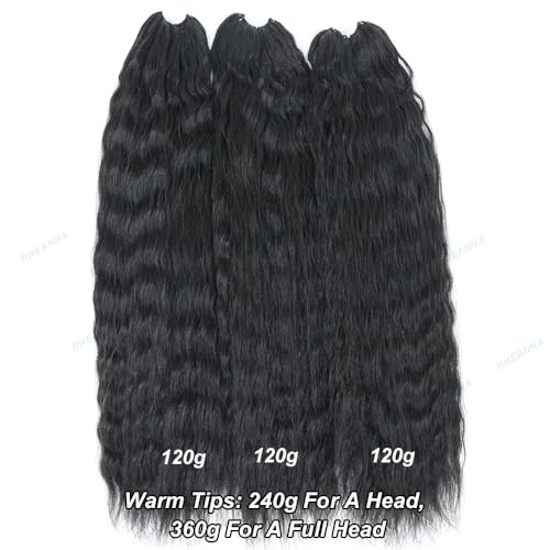 Feather Crochet Human Hair Extensions Wet and Wavy Knotless Pre-Separated Crochet Hair Extensions Human Hair With String In The Middle Braid 16inch 60g
