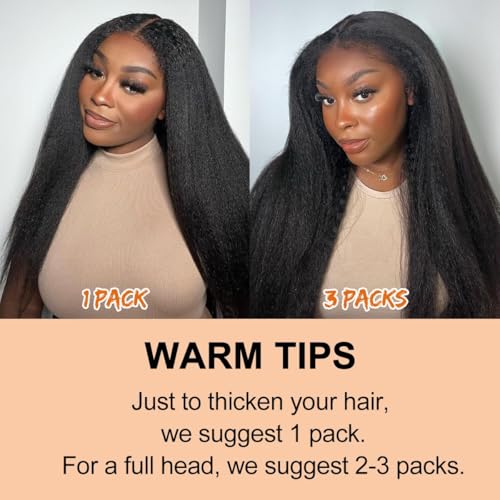 Kinky Straight Clip ins 8Pcs 110g 26 Inch Clip in Hair Extensions Real Human Hair Yaki Straight Clipins for Black Women Full Head Brazilian Remy Hair Extensions Double Weft 20 Clips