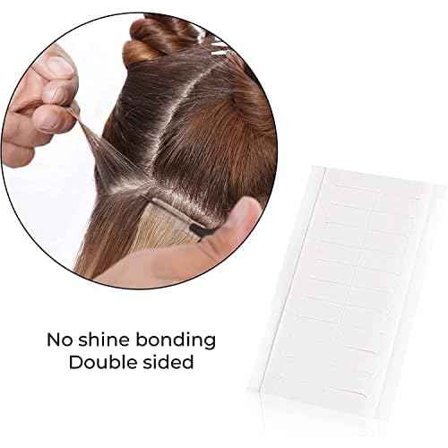 Beautify No Shine Hair Extension Tape Tabs - Double Sided Replacement Tape for Hair Extensions, 120 Tabs per Pack - Shine-Free Hold