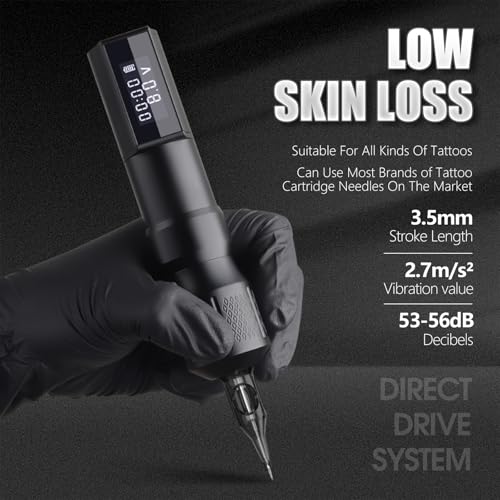 Tattoo Gun-Kiss of Dragon Tattoo Machine, Practice Tattoo Pen for Beginners, 1800mAh Power Supply Tattoo Machine Equipped with Customized High-Precision Motor