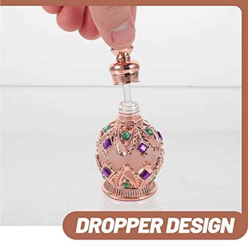minkissy Empty Perfume Bottles Vintage Perfume Bottle, Empty Perfume Bottle Refillable Glass Bottle Vintage Empty Crystal Perfume Bottle Rose Gold Perfume Flask