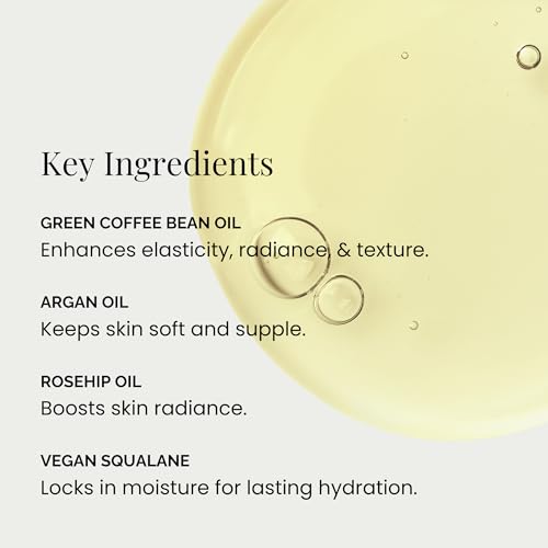 BEIGIC Lucent Oil - Vegan Face Oil Firming Hydrating Serum with Green Coffee Bean, Argan, Rosehip Oils & Squalane for Glowy Skin (1.25 Fl. Oz)