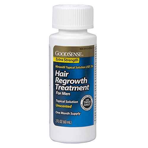 GoodSense Minoxidil Topical Solution USP, 5%, Hair Regrowth Treatment for Men, Extra Strength, 12 Fluid Ounces