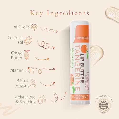 CHAP-LIP Original Lip Balm Hydrating Bulk Chap Stick with Fruit Flavors, Coconut Oil, and Cocoa Butter - Christmas Gift Stocking Stuffers Lip Therapy Pack for Men and Women - Made in the USA, 24 Pack