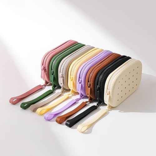Small Silicone Multifunctional Essential Bag Zipper Pouch Portable Travel Makeup Bag for Women Men Cards Cash (Green)