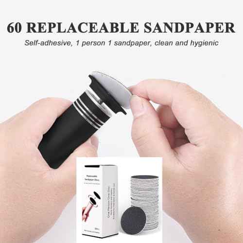 Upgraded Electric Callus Remover for Feet (Adjustable Speed) Professional Electric Foot File Foot Sander Foot Grinder for Dead Skin Pedicure Tools with 60 Replaceable Sandpaper, Black
