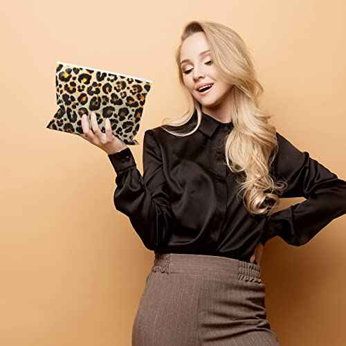 Reginary 50 Pieces Leopard Makeup Bags Waterproof Cosmetic Bag with Zipper Toiletry Pouch for Woman Tavel Wedding Bridal Shower Bachelorette Birthday Party Favor