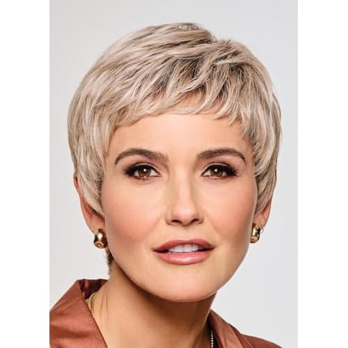 Raquel Welch Straight Chic Short Pixie Boy-Cut Wig by Hairuwear, Petite Average Cap - RL13/88 Golden Pecan