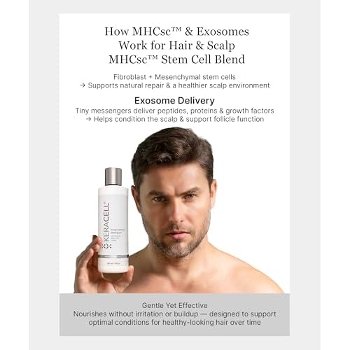 Invigorating Shampoo - Hair Growth Shampoo for Women & Men with Human Stem Cell Extract ? Cleanses, Strengthens & Moisturizes to Support a Healthier Scalp & Fuller-Looking Hair - 8 oz