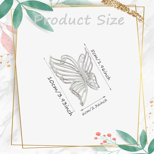 Metal Butterfly Hair Accessories - Non-slip Strong Hold Hair Claws, Fashion Clips for Women and Girls