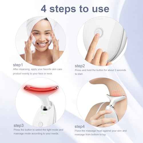 Facial Massager,7 Color LED Light Therapy for Face and Neck,Portable Beauty Skin Care Tools