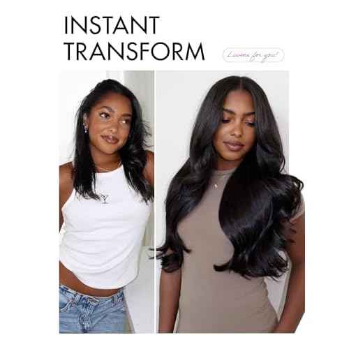 LUVME HAIR All-Day Comfort Real Glueless 7x6 HD Lace Wig 200% Density PartingMax Lace Wigs Loose Body Wave Lace Front Wigs Human Hair Pre Cut Plucked Lace Frontal 18 Inches Natural Black Color