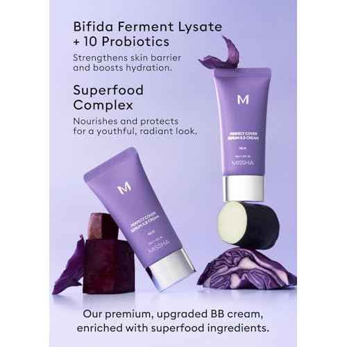 MISSHA M PERFECT COVER SERUM BB CREAM No.23 Natural Beige-Light/Medium with Cool/Neutral Undertone, BB Cream by Cardi B Pick, Skin Tint, Tinted Moisturizer, Skin Care Foundation Makeup, 1.18 Fl oz