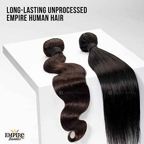 Sensationnel Empire Bundles- Straight 10a Tangle Shed Free Human Hair for Weaving and Sew in Styles - 1 pack (18 inch, NATURAL)