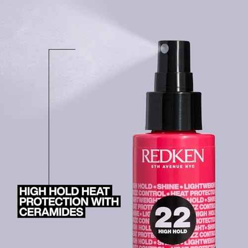 Redken Thermal Spray 22 High Hold - Thermal Heat Protectant and Setting Mist, For Curling and Flat Irons, Lasting Frizz Control & Protects Against Heat Damage