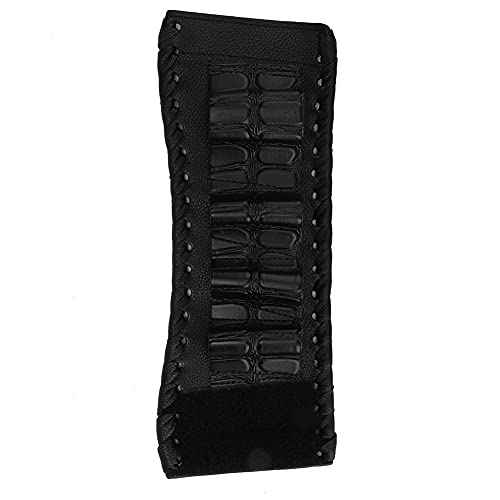 PU Leather Scissors Bag Wristband Scissor Pouch Storage Bag Barber Hair Cutting Scissor Case (Black)