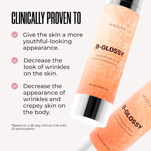 MA?LYS B-GLOSSY Smoothing Body Serum - Anti-Aging Hyaluronic Acid Serum for Body Wrinkles - Hydrating Serums with Peptides & Shea Butter To Smooth The Appearance Of Wrinkles