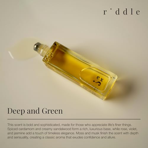 Riddle Ex Roll-On Perfume Made in USA - Premium Rollerball Fragrance for Women with Cardamom, Sandalwood, Rose, and Musk - Long-Lasting Alcohol-Free Gentle on Skin - Ideal for Daily Use and Travel