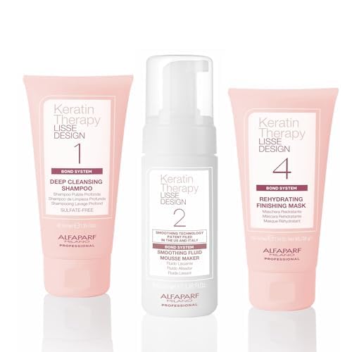 ALFAPARF MILANO Home Keratin Hair Treatment - Lisse Design Express Brazilian Hair Straightening and Smoothing - Formaldehyde Free - Sulfate Free