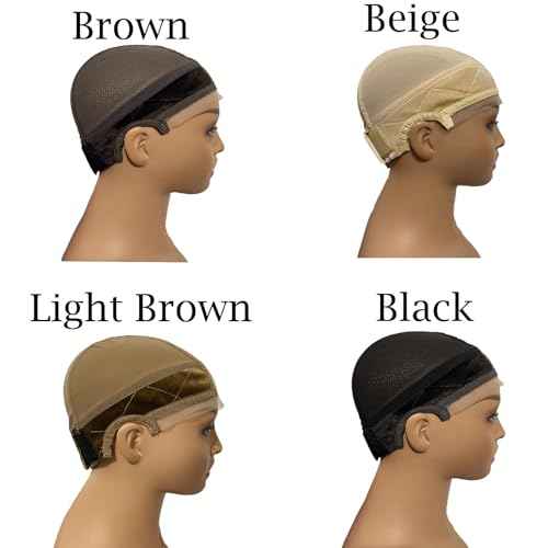 Lace Wig Grip Cap for Glueless Wig 4x5 Transparent Lace Reusable Wig Caps, Wig Grip Band for Lace Front Wigs to Keep Wigs in Place, Adjustable Wig Cap with Grip Band Non Slip Cap for Women (Brown)