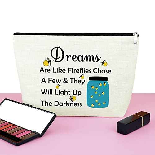 Mxrymvu Firefly Lover Gift Makeup Bag Firefly Themed Gifts Inspirational Cosmetic Bag for Women Encourage Present for Friend Sister Coworker Christmas Birthday Present