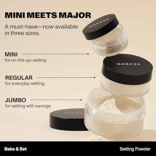 Morphe Jumbo Bake & Set Translucent Setting Powder - Lightweight, Talc-Free Finishing Powder for Face Makeup with a Soft, Natural Finish - Minimizes Shine for Up to 24HR - Translucent (0.62 oz)