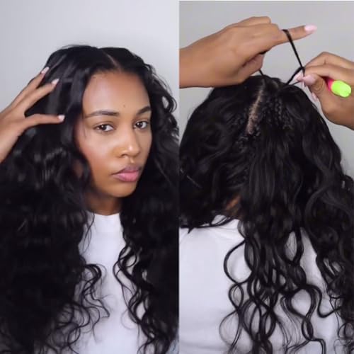 Body Wave Pre Separated Crochet Human Hair Braids Extensions Body Wave Brazilian Virgin Hair for Boho Braiding Knotless Feather Hair Extensions For Black Women Natural Color 16inch 60g